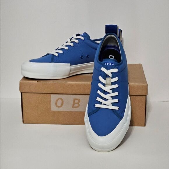 OBRA, Mens, canvas low in blue & white. NIB, Size 11 - Picture 1 of 9